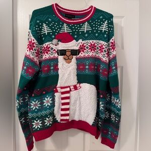 Blizzard Bay llama holiday sweater - L